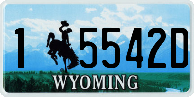 WY license plate 15542D