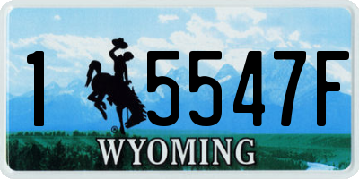 WY license plate 15547F