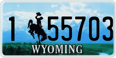 WY license plate 155703