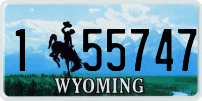 WY license plate 155747