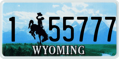 WY license plate 155777