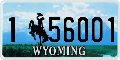 WY license plate 156001