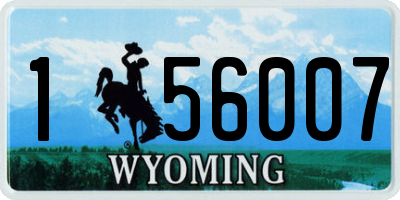 WY license plate 156007