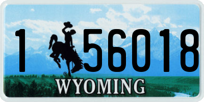 WY license plate 156018