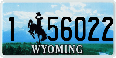 WY license plate 156022