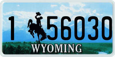 WY license plate 156030