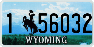 WY license plate 156032