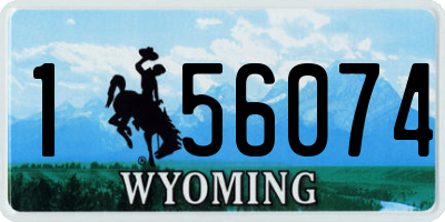 WY license plate 156074
