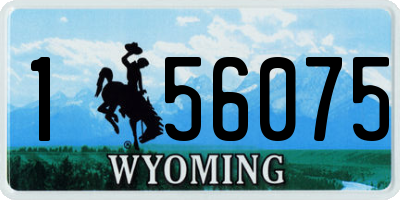WY license plate 156075