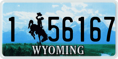 WY license plate 156167
