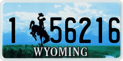 WY license plate 156216