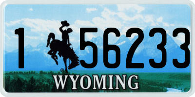 WY license plate 156233