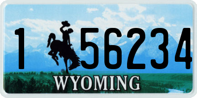WY license plate 156234