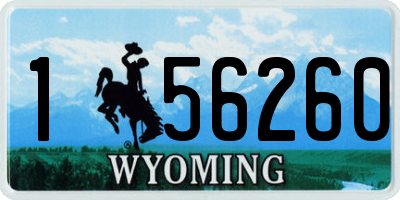 WY license plate 156260