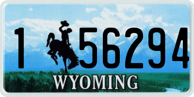 WY license plate 156294