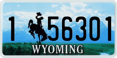 WY license plate 156301