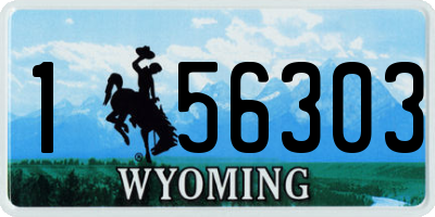 WY license plate 156303