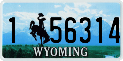 WY license plate 156314