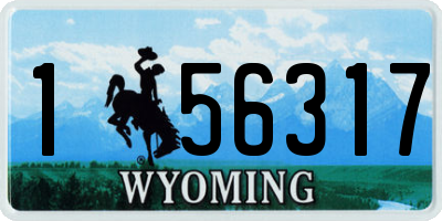WY license plate 156317
