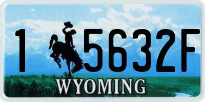 WY license plate 15632F