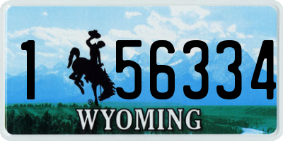 WY license plate 156334
