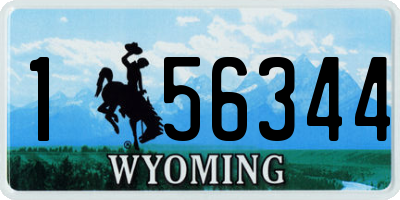 WY license plate 156344