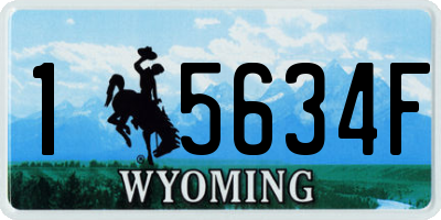 WY license plate 15634F