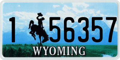 WY license plate 156357