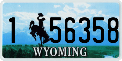 WY license plate 156358