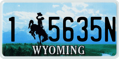 WY license plate 15635N