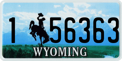 WY license plate 156363