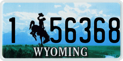 WY license plate 156368