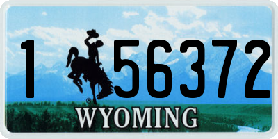 WY license plate 156372