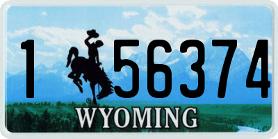WY license plate 156374