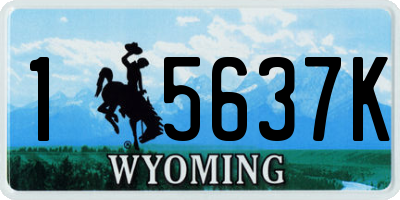 WY license plate 15637K