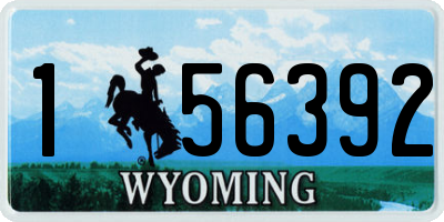WY license plate 156392