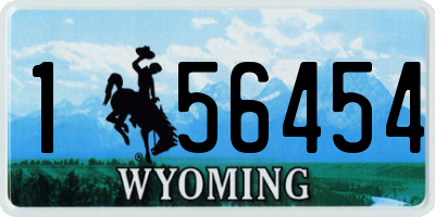 WY license plate 156454
