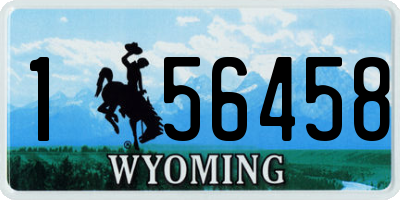 WY license plate 156458