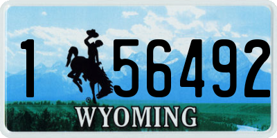 WY license plate 156492