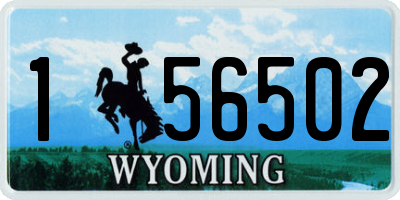 WY license plate 156502