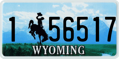 WY license plate 156517