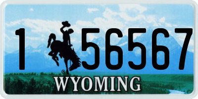 WY license plate 156567