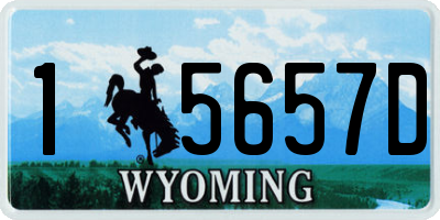 WY license plate 15657D