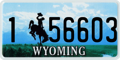 WY license plate 156603