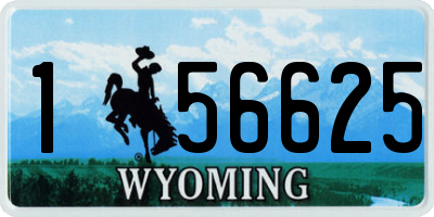 WY license plate 156625