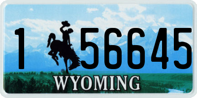 WY license plate 156645
