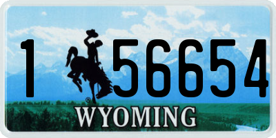 WY license plate 156654