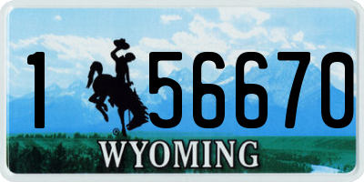 WY license plate 156670
