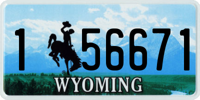 WY license plate 156671