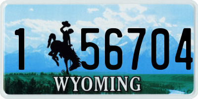 WY license plate 156704